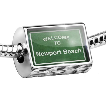 - Bead Green Road Sign Welcome To Newport Beach Charm Fits All European Bracelets