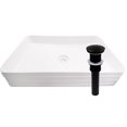 thumbnail image 1 of Novatto NP-208513MB Rectangular White Porcelain Grooved Exterior Sink Set with Matte Black Drain, 1 of 6