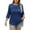 Navy, variant on Hanen Plus Size Women Blouses 3/4 Length Sleeve Tops Crewneck Pleated Casual Tees Shirts