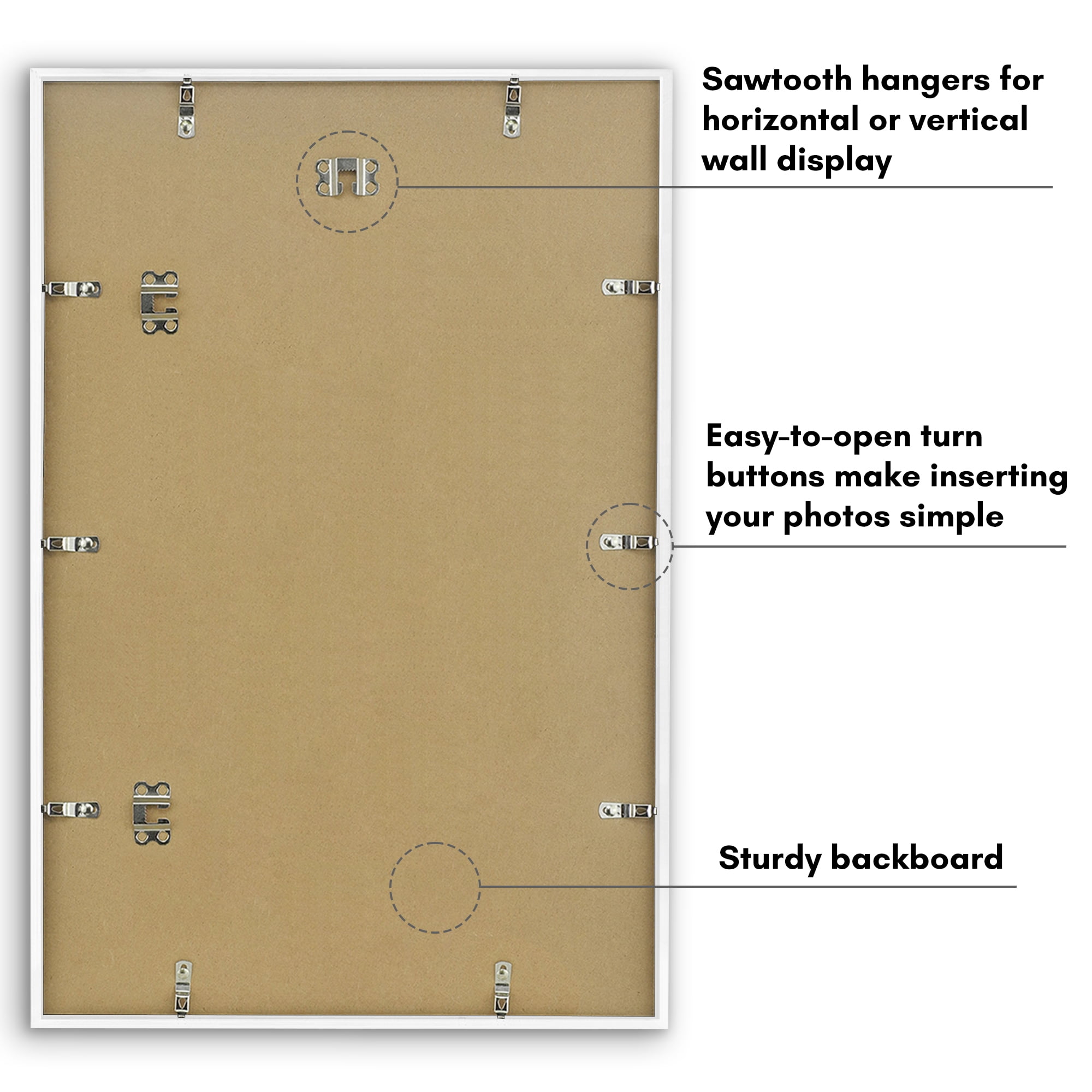 Americanflat 16" x 24" Poster Frame - Perfect for Photos and Artwork - White