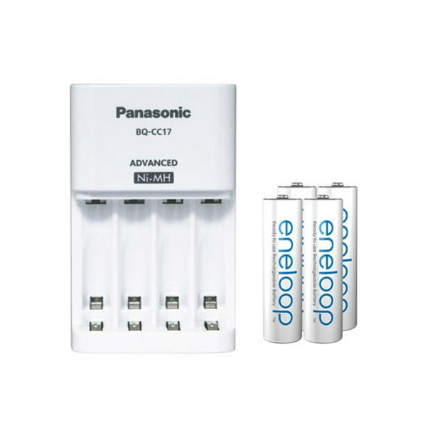 Panasonic Chargeur de Batterie Intelligent BQ-CC17 + 4 Piles Rechargeables Eneloop Panasonic AA (2000mAh)