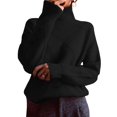 thumbnail image 3 of Women'S Turtle Neck Sweater Fall Winter Long Sleeve Chunky Knitted Trendy Pullover Tops, 3 of 9