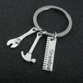 thumbnail image 2 of Limei 1Pcs Keychain, Grandpa Letter Carving Ruler Hammer Wrench Tool Keychain Key Ring for Birthday Gift, 2 of 6