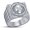 White, variant on Skull Men Ring for Halloween Special Round Cut White Diamond 925 Sterling Silver With 14K Yellow Gold Over