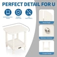 thumbnail image 4 of VINGLI Outdoor Side Table with 2 Layer Storage, Plastic Waterproof and UV Resistant HDPE Adirondack Coffee End Tables, All Weather for Patio, Backyard, Pool, Indoor Use (White), 4 of 6