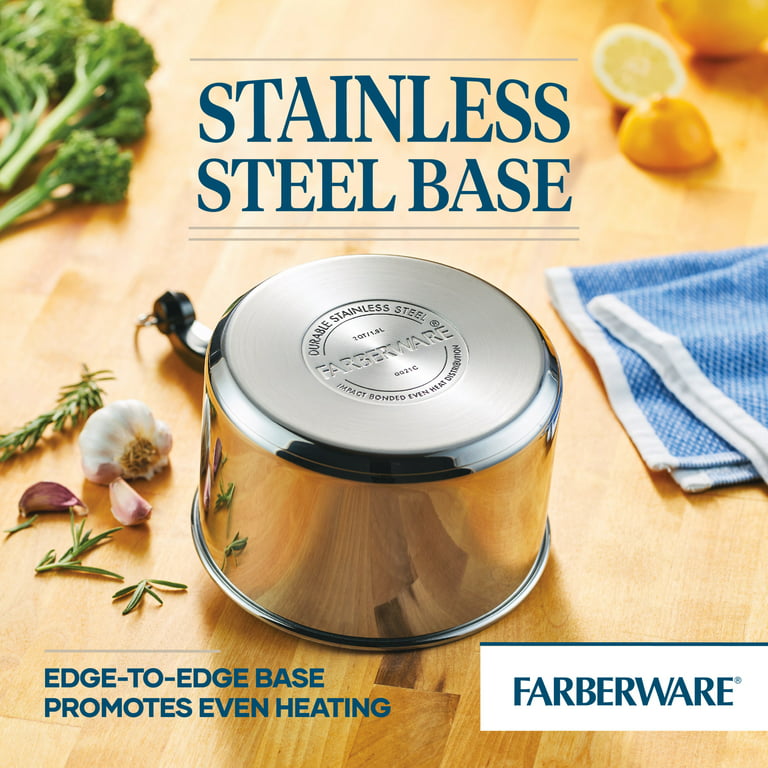 Farberware Classic Series Stainless Steel 1-Quart Covered Saucepan with  Farberware Classic Stainless Steel 2-Quart Covered Saucepan