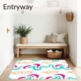 thumbnail image 3 of ODIKA 3'x5' Machine Washable Non-Slip Area Rug, Interlocking Ombre Wave Motif with Radiant Gradient Accents High Traffic Rug, Pink, 555252, 3 of 7