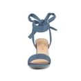 thumbnail image 6 of BLISSFUL STEP Inspired Women's Shoes Slingback Back Ankle Open Toe Tie Block Heels Sandals Haze Blue 9, 6 of 7