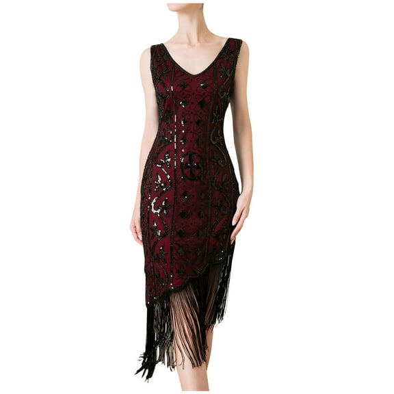 IROINNID V-Neck Sheath Dress For Women Fashion Suspender Sequin Feather Sleeveless Mini Dress Party Dress Empire Waist Dress