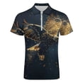 thumbnail image 4 of A Powerful Eagle (1) Men Zipper T-shirt Summer Casual Short Sleeve T-shirt Top, 4 of 7