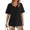 Black, variant on Tops for Women's V-neck Loose Casual Fashion Short Sleeved Top Short Sleeved V-neck Top/shirt