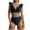 Blue, variant on ZQGJB Women High Waisted Bikini Sets Tummy Control Swimsuits Ruffle Sleeve Two Piece Bathing Suit Sexy V Neck Swimwear(Black,L)
