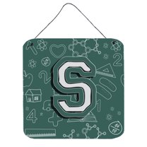 Carolines Treasures CJ2010-SDS66 Letter S Back to School Initial Wall or Door Hanging Prints 6HX6W multicolor