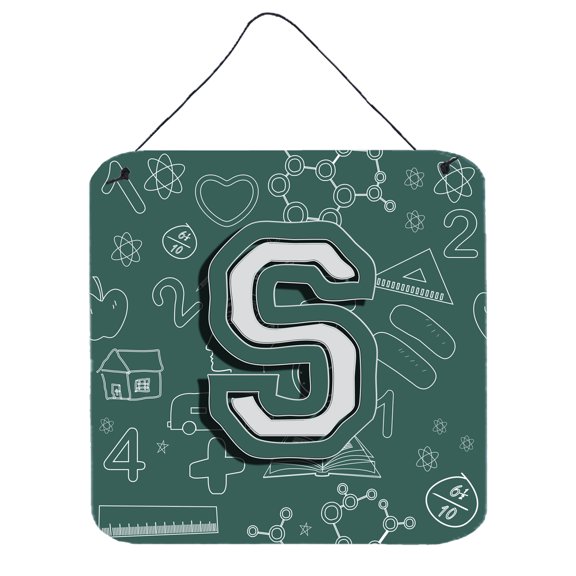 Carolines Treasures CJ2010-SDS66 Letter S Back to School Initial Wall or Door Hanging Prints 6HX6W multicolor