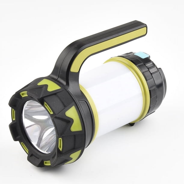 Linterna de camping recargable verde, luz multifuncional con 6 modos, lámpara de iluminación portátil para camping, pesca, senderismo y actividades al aire libre.