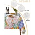thumbnail image 5 of Spring Easter Suqare Tablecloth - 60 x 60 Inch, Rabbit Ears Foot Colorful Eggs Wooden Plank Waterproof & StainResistant Tablecloth, Washable Oil-proof Table Cover for Dining/Party/Wedding/Buffet, 5 of 9