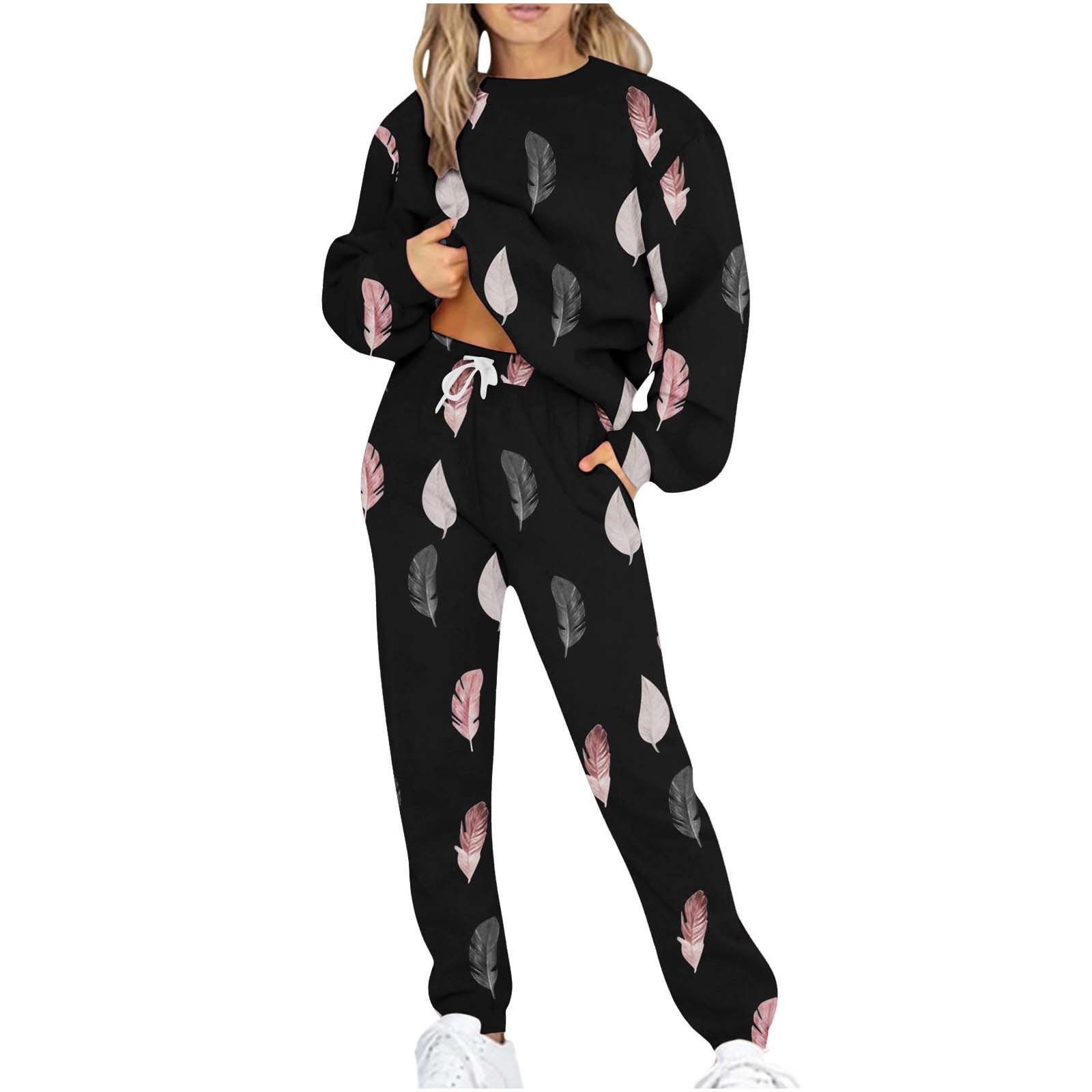 RQYYD Women's Jogging Suits Sets Hoodies Tracksuit Long Sleeve Drawstring  Sweatshirts and Sweatpant 2 Piece Color Block Sport Pullover Sweatsuit Pink  XL 