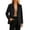 Black, variant on Womens Velvet Blazer Jacket Long Sleeve Double Breasted Lapel Collar Office Business Casual Coat Elegant Formal Dressy
