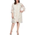 thumbnail image 1 of Vestido de tubo Alex Evenings con chaqueta bordada para mujer Beige 22W Vaina, 1 of 1