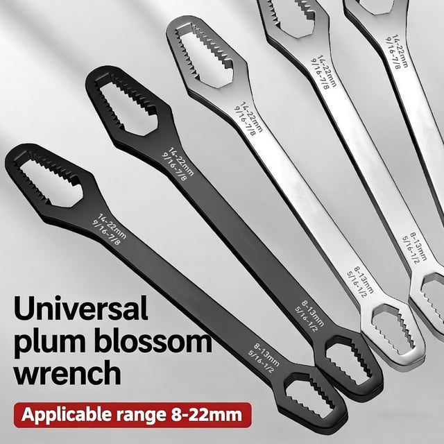 MTBLYS Ensemble de Clés Réglables Clé à Double Tête Fleur de Prunier Outil de Serrage Automatique Clé Hexagonale 8-22 mm Entretien Réparation Automobile