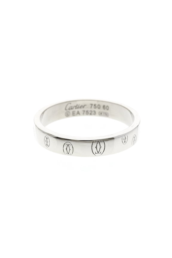Pre-Owned Cartier Happy Birthday Ring White Gold (18K) Fashion No Stone Band Ring Silver