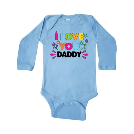 

Inktastic I Love You Daddy with Flowers Gift Baby Girl Long Sleeve Bodysuit
