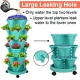 thumbnail image 3 of 6-Tier Vertical Stackable Tower Planter for Strawberries, Flowers, Herbs, and Vegetables - Teal., 3 of 6