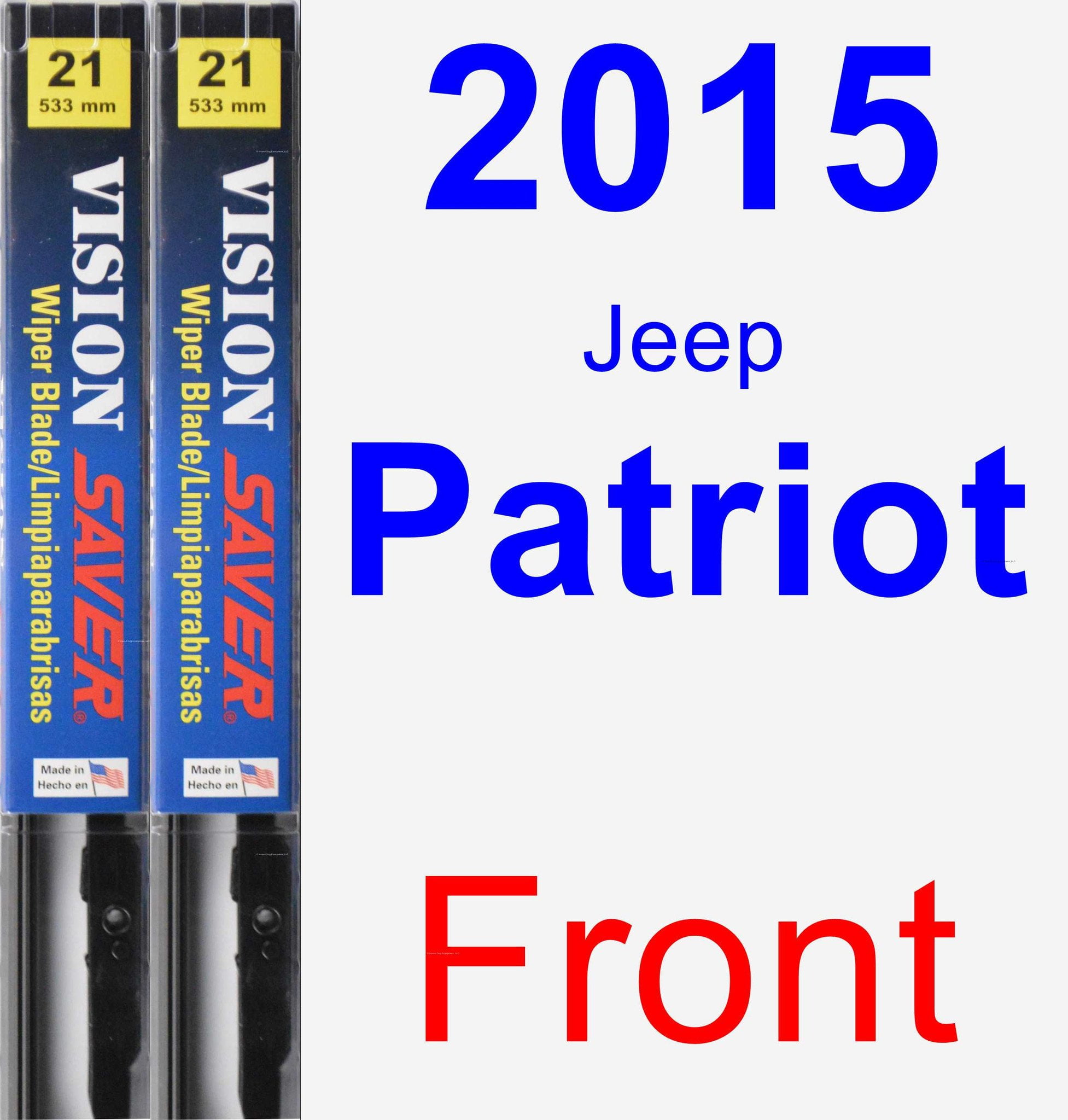 2015 Jeep Patriot Wiper Blade Set/Kit (Front) (2 Blades) Vision Saver