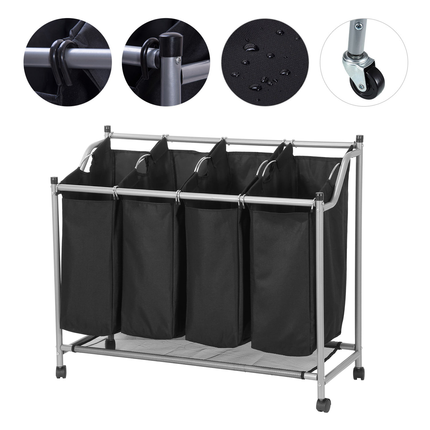 Towel Storage Cart，220 lbs Load Utility Cart Home Rolling Laundry Sorter Wheels,Cone Type Commercial Rolling Hamper for Hotel/Home