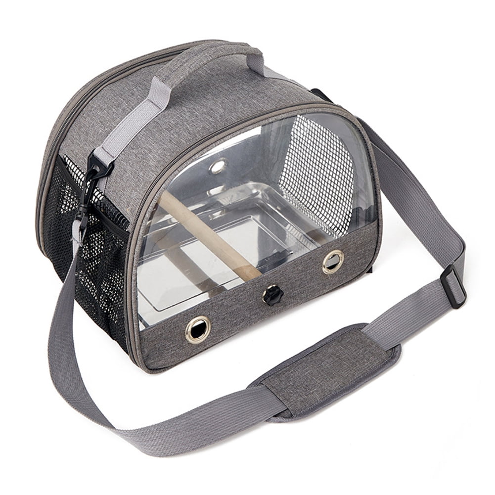 Bird Travel Carrier Portable Bird Cage With Stainless Steel Tray Removable Wooden Stand Stick And Long Shoulder Strap Bird Cage For Parakeet Budgie Walmart