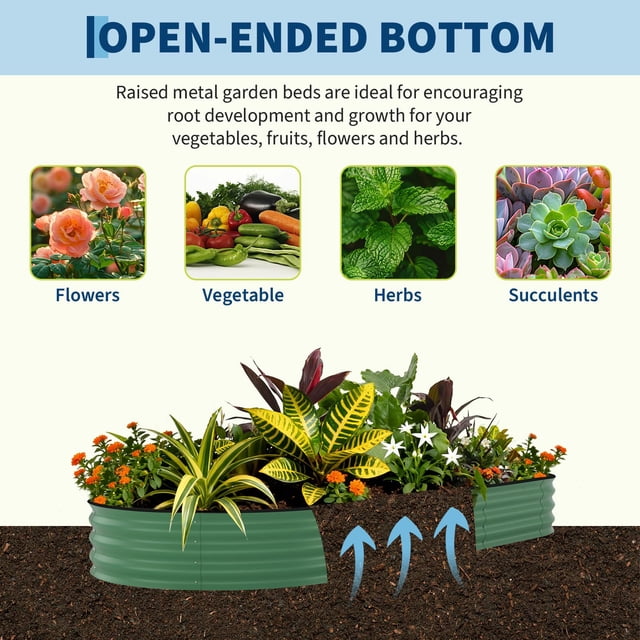 AKDSteel 2 Pcs Raised Garden Beds Outdoor, Deep Planter Box Kit With Tool-Free And Easy Assembly For Outdoor Plants