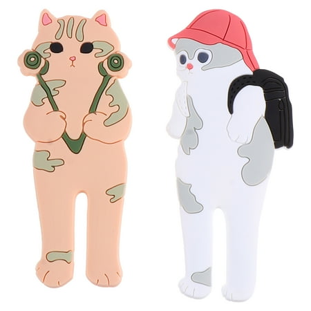 

2Pcs Fridge Magnet Hooks Decorative Household Adorable Cartoon Magnetic Hooks