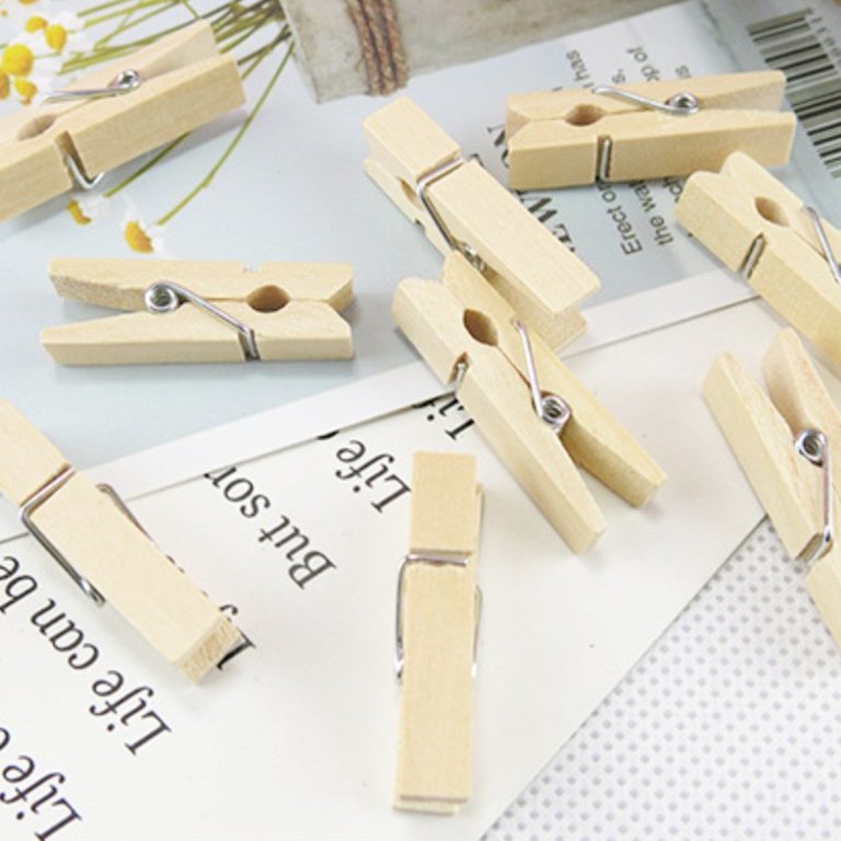 Wood Clips, 100pcs Wood Clothespins Wood Clip Pegs Clothespin