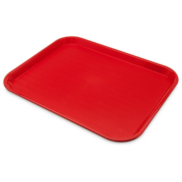 Carlisle CT141805 Plastic Cafeteria Tray - 17 4/5"L x 14"W, Red- Case of 12