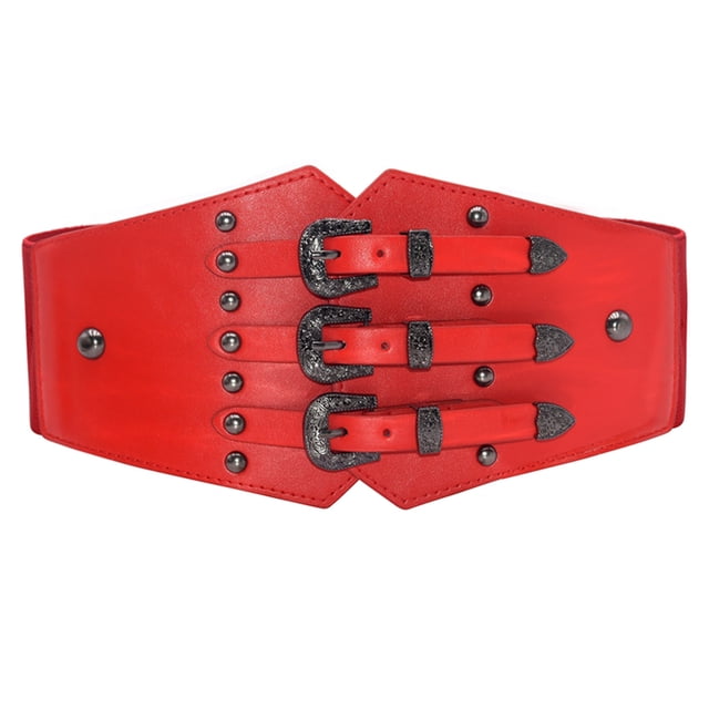 Ceinture Rouge Mode Polyvalente pour Femmes, Ceinture Élastique Simple
