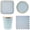 Blue, variant on 8 sets of Yellow paper tableware sets, disposable dessert plates suitable for birthday parties, gatherings, tea parties and wedding decorations
