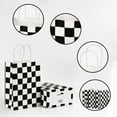thumbnail image 3 of 16Pcs 5.9 x 3.2 x 8.3 Inch Checkered Paper Treat Bags Race Car Gift Bags Bulk Rectangle Black White Tartan Grid Shopping Treat Pouches for Birthday Race Car Party Favors Presents Packaging Black, 3 of 7