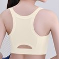 thumbnail image 6 of Girls Soft Training Bras Girls Sports Racerback Bra - Girls Smoothing Back Seamless Bras Built-In Chest Pad Solid Colors Training Bras for Teens Beige 15-16Y, 6 of 7