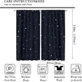 thumbnail image 2 of Night Starry Sky Curtains, Golden Space Stars Fantasy Galaxy Universe Black Cosmic with Gold White Star Rain Print Window Curtains for Kids Bedroom Living Room 42x54 Inch, 2 of 8