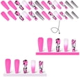 thumbnail image 3 of Fofosbeauty 24pcs Press on False Nails, Coffin Fake Acrylic Nails, Purple Marble, 3 of 9
