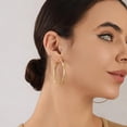 thumbnail image 5 of VEEDOFA Gold Plated Hoop Earrings for Women, 14K Gold Plated, Lightweight Hypoallergenic Earrings 40mm, 5 of 6