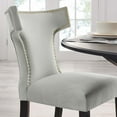 thumbnail image 4 of Side Dining Chair, Nailhead, Set of 2, Grey Gray, Velvet, Modern Contemporary, Kitchen Room Cafe Bistro Restaurant Hospitality, 4 of 10