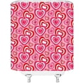 thumbnail image 3 of Valentine''s Day Shower Curtain Pink Heart Love Couple Sweetheart Romantic Fabric Bathroom Decor Curtain with Hooks,Pink, 3 of 6