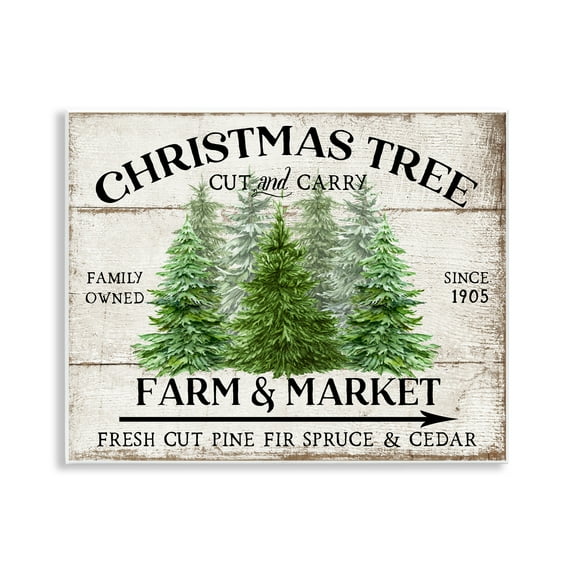 Stupell Industries Farm & Market Christmas Holiday Painting Unframed Art Prints Wall Art, 14 x 11