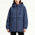 thumbnail image 2 of Aezemi Waterproof Hiking Coats for Women Zip up Comfy Windbreaker Fashion Hooded Long Sleeve Rain Jackets Fall Winter Travel Camping Workout Daily Wear Raincoats with Zip Pocket 3XL, 2 of 9