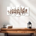 thumbnail image 2 of Elephant Stock 8 Horses Wall Art - Horizontal Multi Panel Canvas - Living Room Wall Decor - Animal Multi Panel - White And Gray Decor - 25" x 12", 2 of 4