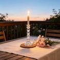 thumbnail image 5 of Vintage Clear Glass Candlestick Holders, Clearance Crystal Taper Candle Stands, Table Centerpiece Decor for Wedding Thanksgiving Christmas Autumn Home Ornaments, 5 of 6