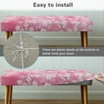 thumbnail image 5 of Whosucclay Pink Cherry Blossom Print Stretch Rectangle Dining Bench Cover Anti-Slip Benches Seat Slipcovers Wear Resistant Bench Cushion Cover Stain Resistant Bench Protectors, 5 of 7
