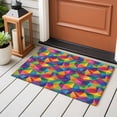 thumbnail image 4 of Entryway Rug 2'x3', Colorful Geometric Small Rug for Kitchen Bathroom Door Mat Indoor Entrance, Modern Multicolor Abstract Motifs Non-Slip Area Rugs Floor Mats Carpet Front Door Rugs, 4 of 8