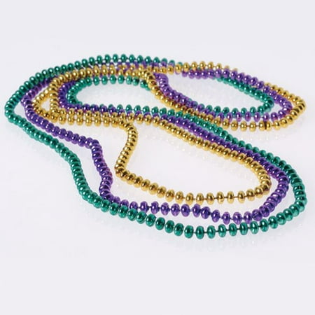 MARDI GRAS FLAT BEAD NECKLACES, SOLD BY 22 DOZENS